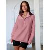 imageANRABESS Womens Oversized Sweatshirt Long Sleeve Henley Pullover Tops 2026 Spring Casual Button Loose Fit Teens OutfitsPink