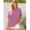 imageANRABESS Womens Oversized T Shirts Short Sleeve Crewneck Tops Casual Loose Basic Tee Shirts 2026 Summer Trendy OutfitsDark Pink