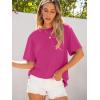 imageANRABESS Womens Oversized T Shirts Short Sleeve Crewneck Tops Casual Loose Basic Tee Shirts 2026 Summer Trendy OutfitsHot Pink