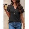 imageANRABESS Womens Short Sleeve Lace Shirts 2026 Summer Henley V Neck Blouse Business Casual Top Spring Cute Work Trendy ClothesBlack