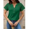 imageANRABESS Womens Short Sleeve Lace Shirts 2026 Summer Henley V Neck Blouse Business Casual Top Spring Cute Work Trendy ClothesGreen