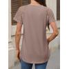 imageANRABESS Womens Short Sleeve Lace Shirts 2026 Summer Henley V Neck Blouse Business Casual Top Spring Cute Work Trendy ClothesLight Coffee