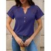 imageANRABESS Womens Short Sleeve Lace Shirts 2026 Summer Henley V Neck Blouse Business Casual Top Spring Cute Work Trendy ClothesNavy Blue