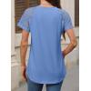 imageANRABESS Womens Short Sleeve Lace Shirts 2026 Summer Henley V Neck Blouse Business Casual Top Spring Cute Work Trendy ClothesSky Blue