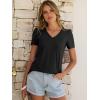 imageANRABESS Womens Short Sleeve Shirts Eyelet V Neck Tops Summer Business Casual Clothes 2026 Work Office TShirtsBlack