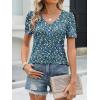 imageANRABESS Womens Short Sleeve Shirts Eyelet V Neck Tops Summer Business Casual Clothes 2026 Work Office TShirtsBlue White Green Floral