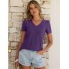 imageANRABESS Womens Short Sleeve Shirts Eyelet V Neck Tops Summer Business Casual Clothes 2026 Work Office TShirtsDeep Purple