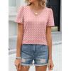 imageANRABESS Womens Short Sleeve Shirts Eyelet V Neck Tops Summer Business Casual Clothes 2026 Work Office TShirtsPink Round Dot
