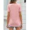 imageANRABESS Womens Short Sleeve Shirts Eyelet V Neck Tops Summer Business Casual Clothes 2026 Work Office TShirtsPink Round Dot