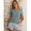 imageANRABESS Womens Short Sleeve Shirts Eyelet V Neck Tops Summer Business Casual Clothes 2026 Work Office TShirtsSage Green