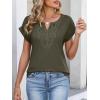 imageANRABESS Womens Short Sleeve Tops Boho V Neck Lace Shirts Dressy Casual Blouses Summer Cute Tunic 2026 Trendy Fashion ClothesArmy Green