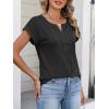 imageANRABESS Womens Short Sleeve Tops Boho V Neck Lace Shirts Dressy Casual Blouses Summer Cute Tunic 2026 Trendy Fashion ClothesBlack