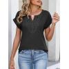 imageANRABESS Womens Short Sleeve Tops Boho V Neck Lace Shirts Dressy Casual Blouses Summer Cute Tunic 2026 Trendy Fashion ClothesBlack