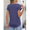 imageANRABESS Womens Short Sleeve Tops Boho V Neck Lace Shirts Dressy Casual Blouses Summer Cute Tunic 2026 Trendy Fashion ClothesBlue Gray