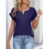 imageANRABESS Womens Short Sleeve Tops Boho V Neck Lace Shirts Dressy Casual Blouses Summer Cute Tunic 2026 Trendy Fashion ClothesDeep Royal Blue