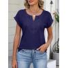 imageANRABESS Womens Short Sleeve Tops Boho V Neck Lace Shirts Dressy Casual Blouses Summer Cute Tunic 2026 Trendy Fashion ClothesDeep Royal Blue
