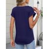 imageANRABESS Womens Short Sleeve Tops Boho V Neck Lace Shirts Dressy Casual Blouses Summer Cute Tunic 2026 Trendy Fashion ClothesDeep Royal Blue