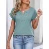 imageANRABESS Womens Short Sleeve Tops Boho V Neck Lace Shirts Dressy Casual Blouses Summer Cute Tunic 2026 Trendy Fashion ClothesGray Green