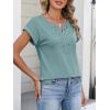 imageANRABESS Womens Short Sleeve Tops Boho V Neck Lace Shirts Dressy Casual Blouses Summer Cute Tunic 2026 Trendy Fashion ClothesGray Green