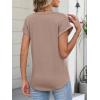 imageANRABESS Womens Short Sleeve Tops Boho V Neck Lace Shirts Dressy Casual Blouses Summer Cute Tunic 2026 Trendy Fashion ClothesLight Khaki
