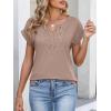 imageANRABESS Womens Short Sleeve Tops Boho V Neck Lace Shirts Dressy Casual Blouses Summer Cute Tunic 2026 Trendy Fashion ClothesLight Khaki