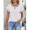 imageANRABESS Womens Short Sleeve Tops Boho V Neck Lace Shirts Dressy Casual Blouses Summer Cute Tunic 2026 Trendy Fashion ClothesWhite