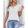 imageANRABESS Womens Short Sleeve Tops Boho V Neck Lace Shirts Dressy Casual Blouses Summer Cute Tunic 2026 Trendy Fashion ClothesWhite