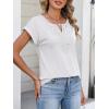 imageANRABESS Womens Short Sleeve Tops Boho V Neck Lace Shirts Dressy Casual Blouses Summer Cute Tunic 2026 Trendy Fashion ClothesWhite
