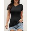 imageANRABESS Womens Short Sleeve Tops Built in Bra 2026 Summer T Shirts Slim Fitted Going Out Y2K Basic Tee Vacation ClothesBlack