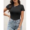 imageANRABESS Womens Short Sleeve Tops Built in Bra 2026 Summer T Shirts Slim Fitted Going Out Y2K Basic Tee Vacation ClothesBlack