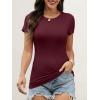 imageANRABESS Womens Short Sleeve Tops Built in Bra 2026 Summer T Shirts Slim Fitted Going Out Y2K Basic Tee Vacation ClothesBurgendy