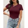imageANRABESS Womens Short Sleeve Tops Built in Bra 2026 Summer T Shirts Slim Fitted Going Out Y2K Basic Tee Vacation ClothesBurgendy