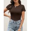 imageANRABESS Womens Short Sleeve Tops Built in Bra 2026 Summer T Shirts Slim Fitted Going Out Y2K Basic Tee Vacation ClothesDark Brown