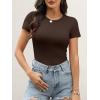 imageANRABESS Womens Short Sleeve Tops Built in Bra 2026 Summer T Shirts Slim Fitted Going Out Y2K Basic Tee Vacation ClothesDark Brown