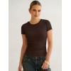 imageANRABESS Womens Short Sleeve Tops Built in Bra 2026 Summer T Shirts Slim Fitted Going Out Y2K Basic Tee Vacation ClothesDark Brown