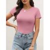 imageANRABESS Womens Short Sleeve Tops Built in Bra 2026 Summer T Shirts Slim Fitted Going Out Y2K Basic Tee Vacation ClothesDusty Pink