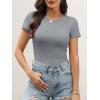 imageANRABESS Womens Short Sleeve Tops Built in Bra 2026 Summer T Shirts Slim Fitted Going Out Y2K Basic Tee Vacation ClothesGrey