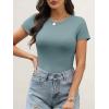 imageANRABESS Womens Short Sleeve Tops Built in Bra 2026 Summer T Shirts Slim Fitted Going Out Y2K Basic Tee Vacation ClothesGrey Green
