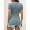 imageANRABESS Womens Short Sleeve Tops Built in Bra 2026 Summer T Shirts Slim Fitted Going Out Y2K Basic Tee Vacation ClothesGrey Green