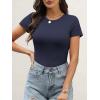 imageANRABESS Womens Short Sleeve Tops Built in Bra 2026 Summer T Shirts Slim Fitted Going Out Y2K Basic Tee Vacation ClothesNavy Blue