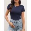 imageANRABESS Womens Short Sleeve Tops Built in Bra 2026 Summer T Shirts Slim Fitted Going Out Y2K Basic Tee Vacation ClothesNavy Blue