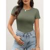 imageANRABESS Womens Short Sleeve Tops Built in Bra 2026 Summer T Shirts Slim Fitted Going Out Y2K Basic Tee Vacation ClothesOlive