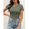 imageANRABESS Womens Short Sleeve Tops Built in Bra 2026 Summer T Shirts Slim Fitted Going Out Y2K Basic Tee Vacation ClothesOlive