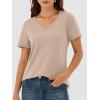 imageANRABESS Womens Short Sleeve Tops Casual V Neck Wrinkle  Free Basic T Shirts Summer Cute Tee 2026 Spring Fashion ClothesAlmond