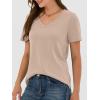imageANRABESS Womens Short Sleeve Tops Casual V Neck Wrinkle  Free Basic T Shirts Summer Cute Tee 2026 Spring Fashion ClothesAlmond