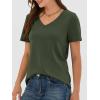imageANRABESS Womens Short Sleeve Tops Casual V Neck Wrinkle  Free Basic T Shirts Summer Cute Tee 2026 Spring Fashion ClothesArmy Green