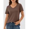 imageANRABESS Womens Short Sleeve Tops Casual V Neck Wrinkle  Free Basic T Shirts Summer Cute Tee 2026 Spring Fashion ClothesBrown
