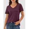 imageANRABESS Womens Short Sleeve Tops Casual V Neck Wrinkle  Free Basic T Shirts Summer Cute Tee 2026 Spring Fashion ClothesDark Red