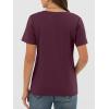 imageANRABESS Womens Short Sleeve Tops Casual V Neck Wrinkle  Free Basic T Shirts Summer Cute Tee 2026 Spring Fashion ClothesDark Red