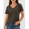 imageANRABESS Womens Short Sleeve Tops Casual V Neck Wrinkle  Free Basic T Shirts Summer Cute Tee 2026 Spring Fashion ClothesDrak Brown